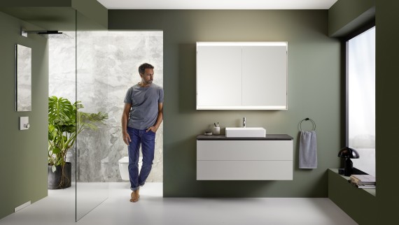 Geberit ONE bathroom furniture in sand grey (© Geberit)