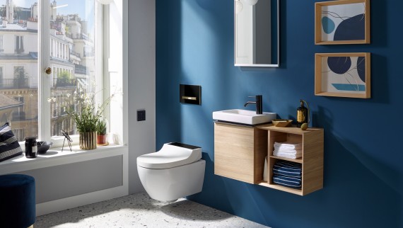 Geberit iCon guest WC with small washbasin and cabinet Geberit iCon guest WC with small washbasin and cabinet