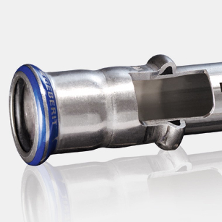 Cross-section of Geberit Mapress Stainless Steel system pipe and socket Cross-section of Geberit Mapress Stainless Steel system pipe and socket
