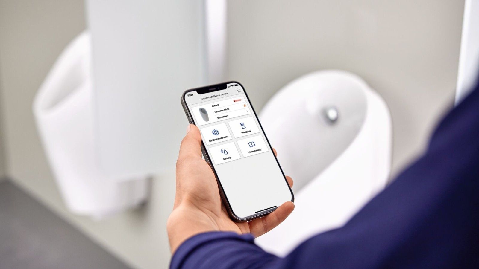 Geberit urinals can be easily operated via the Geberit Control app
