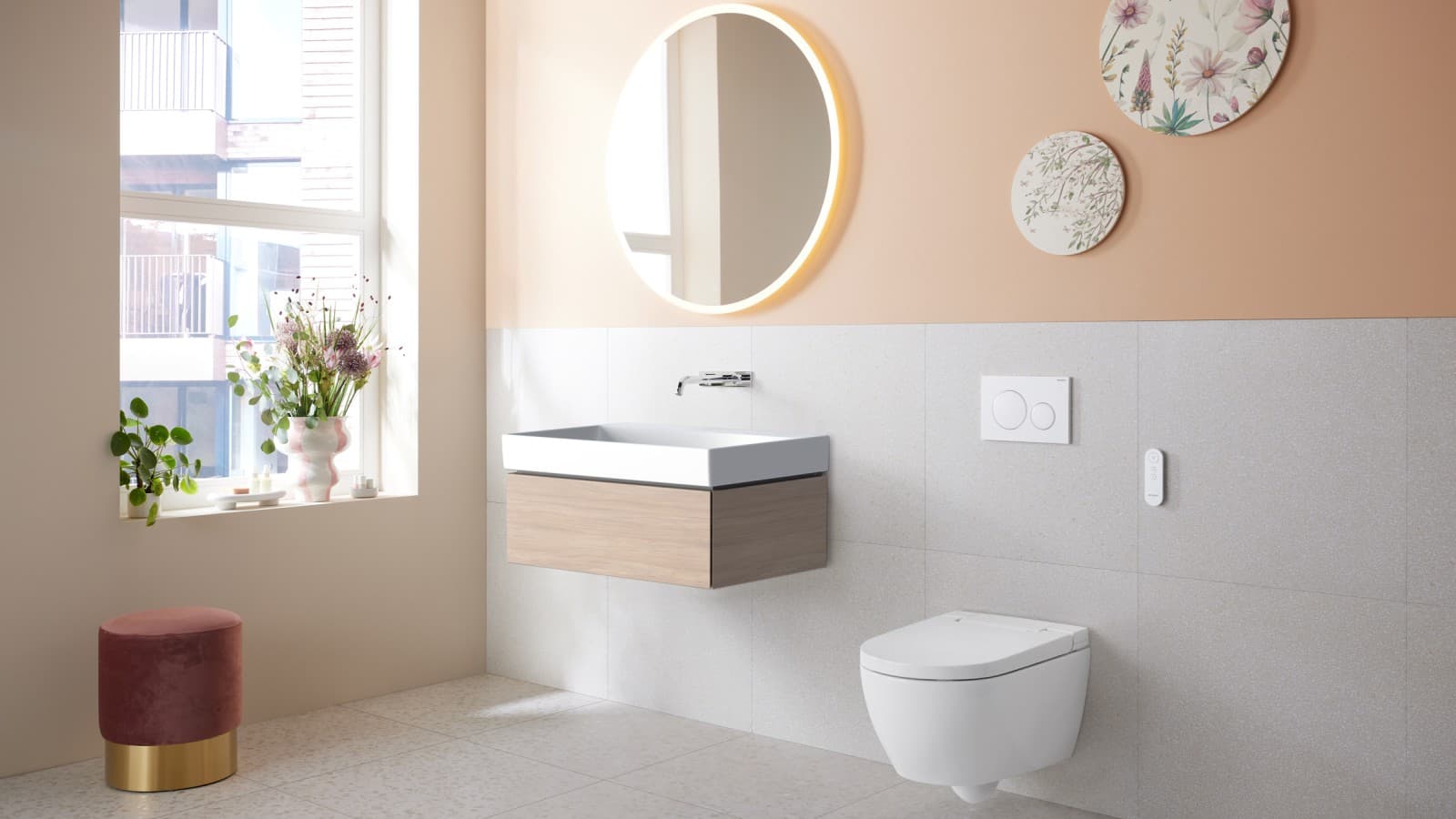 Bathroom with Geberit AquaClean Alba Bathroom with Geberit AquaClean Alba