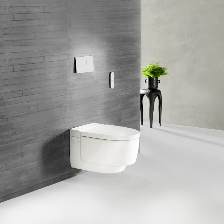 Geberit AquaClean Mera shower toilets in white Geberit AquaClean Mera shower toilets in white