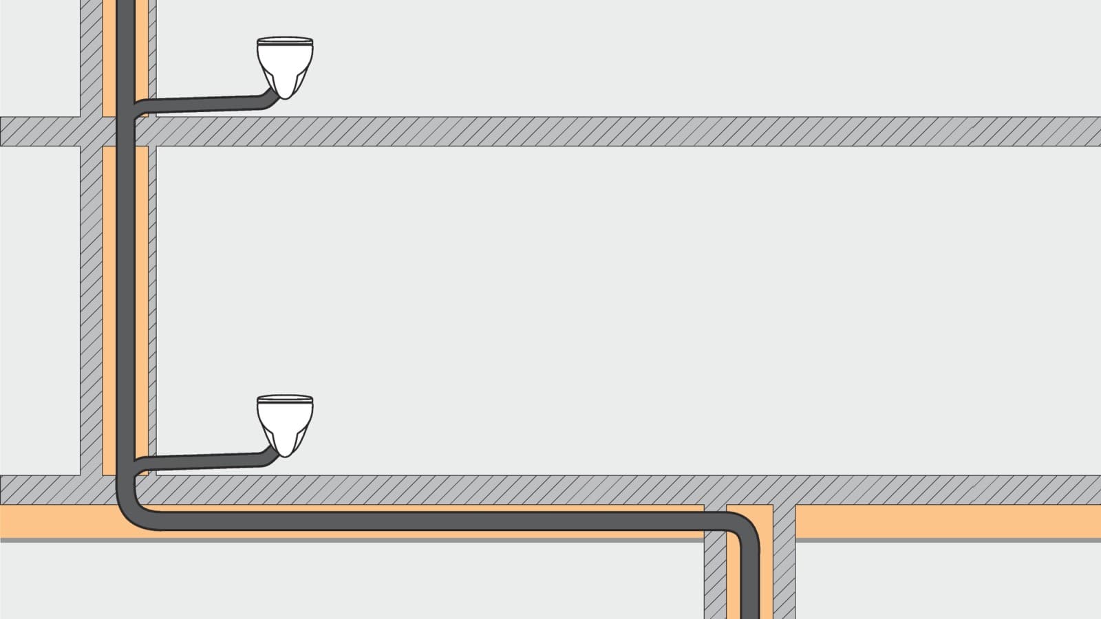 Drainage systems using Geberit SuperTube require less space and provide more freedom when planning. Drainage systems using Geberit SuperTube require less space and provide more freedom when planning.