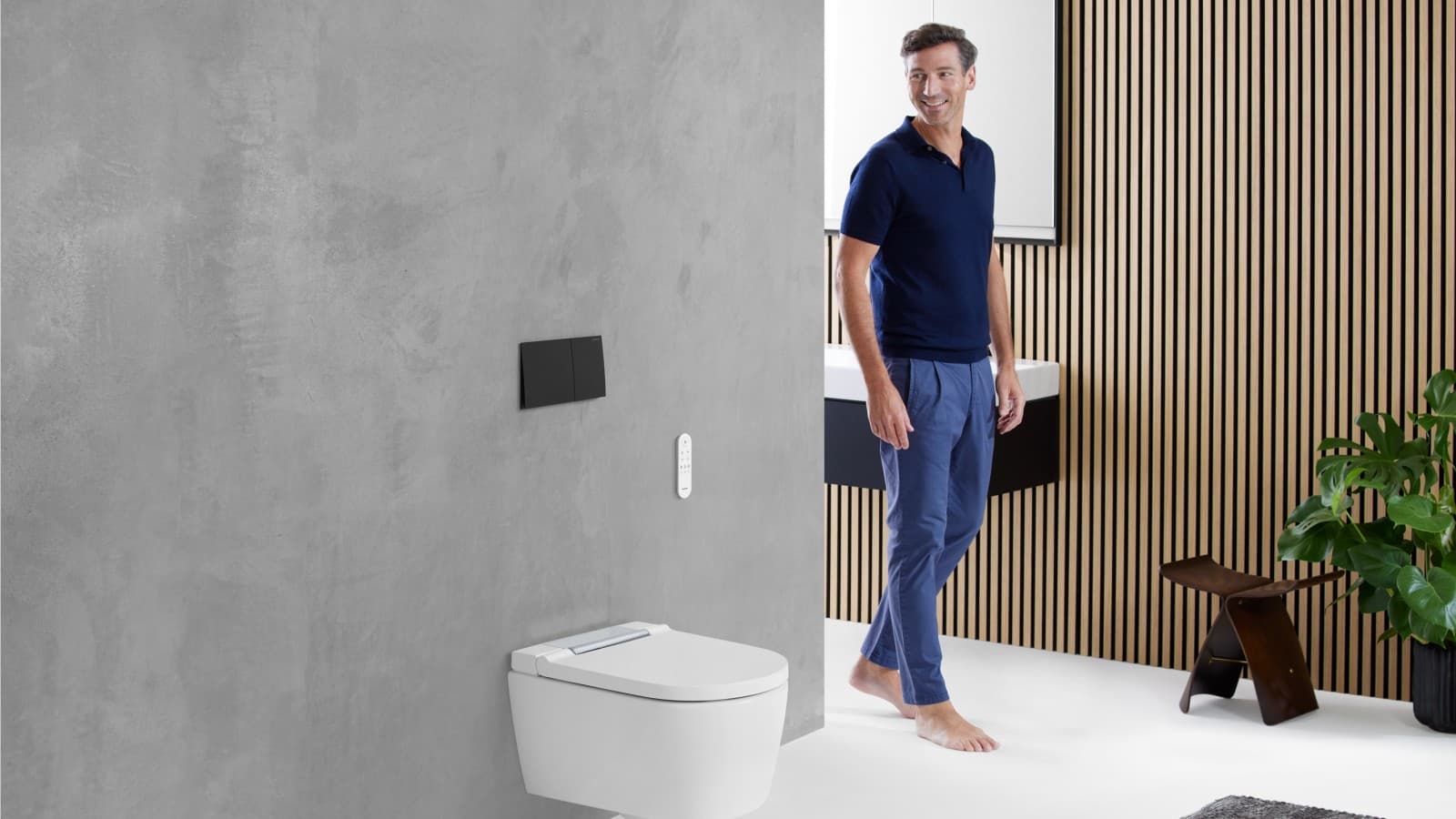 AquaClean Sela shower toilet in Geberit bathroom AquaClean Sela shower toilet in Geberit bathroom