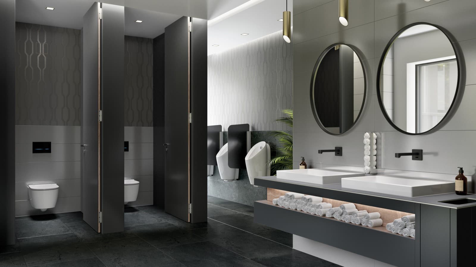 Sanitary rooms with the Advanced product range Sanitary rooms with the Advanced product range