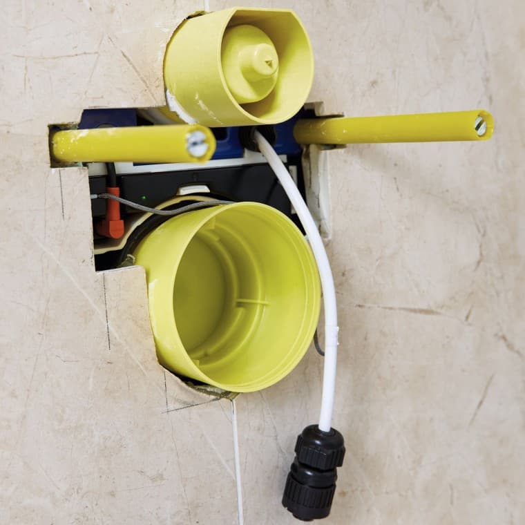 Simple connection by a sanitary specialist: Hirschmann plug for connecting a Geberit AquaClean shower toilet Simple connection by a sanitary specialist: Hirschmann plug for connecting a Geberit AquaClean shower toilet